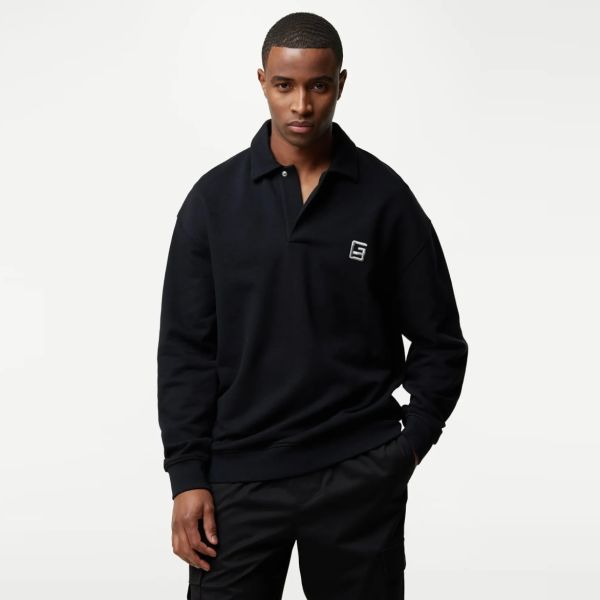 Genti Monogram Longsleeve Polo Zwart