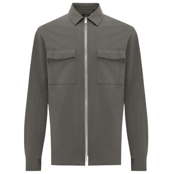 Genti Oaks Zip Overshirt Donker Groen