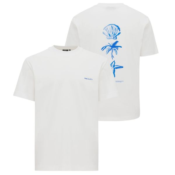 Genti Sea Print T-shirt Wit