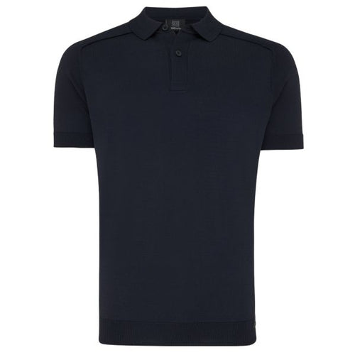 Genti Slim Button Polo Navy