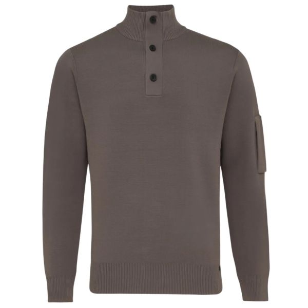 Genti Turtle 3 Buttons Sweater Bruin