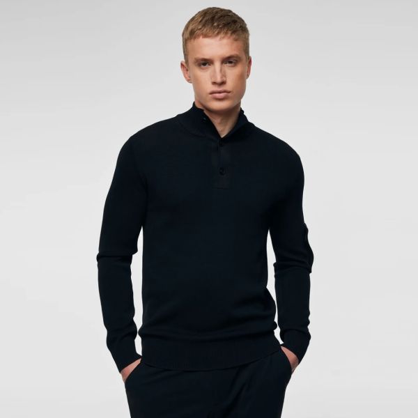 Genti Turtle 3 Buttons Sweater Zwart