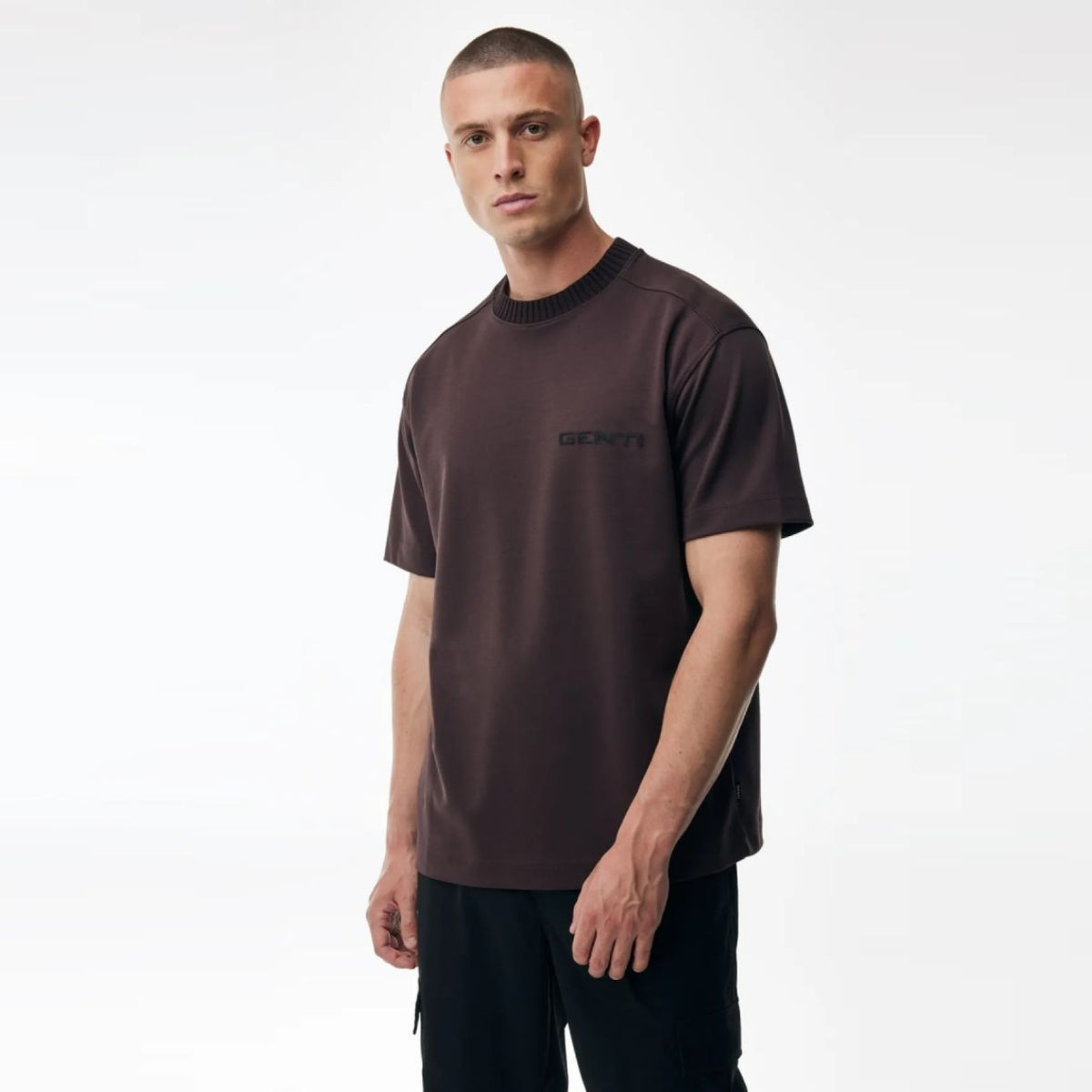 Genti broderet logo T-shirt bordeaux