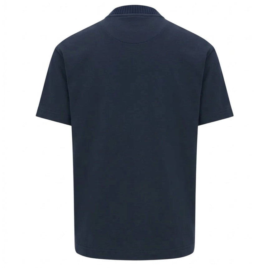 Genti T-shirt med broderet logo marineblå