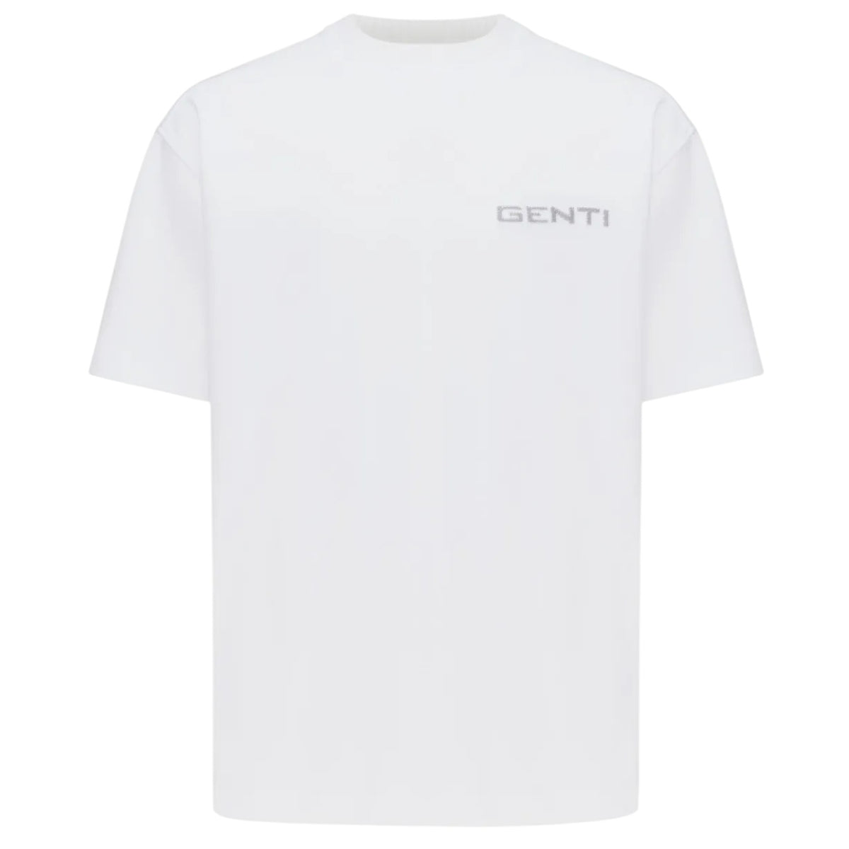 Genti T-shirt med broderet logo hvid