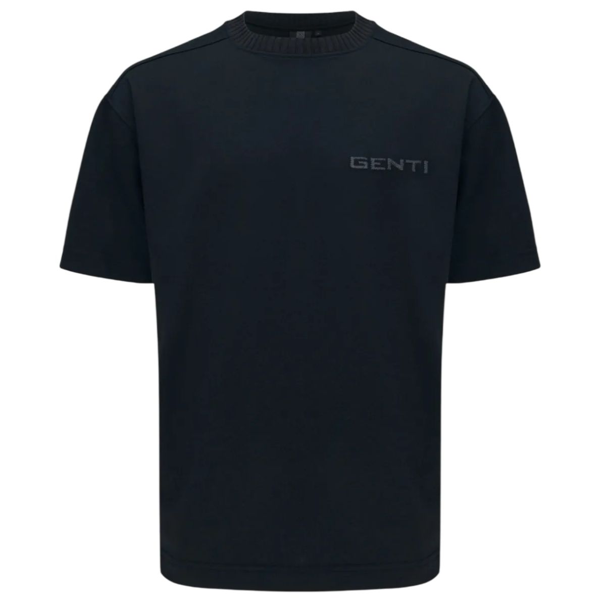 Genti broderet logo T-shirt sort
