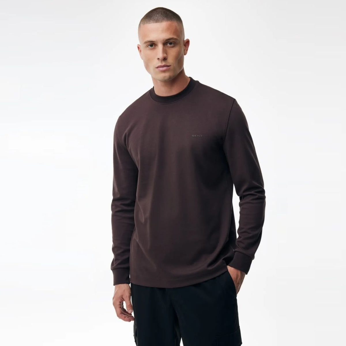 Genti Logo Langærmet T-shirt Bordeaux