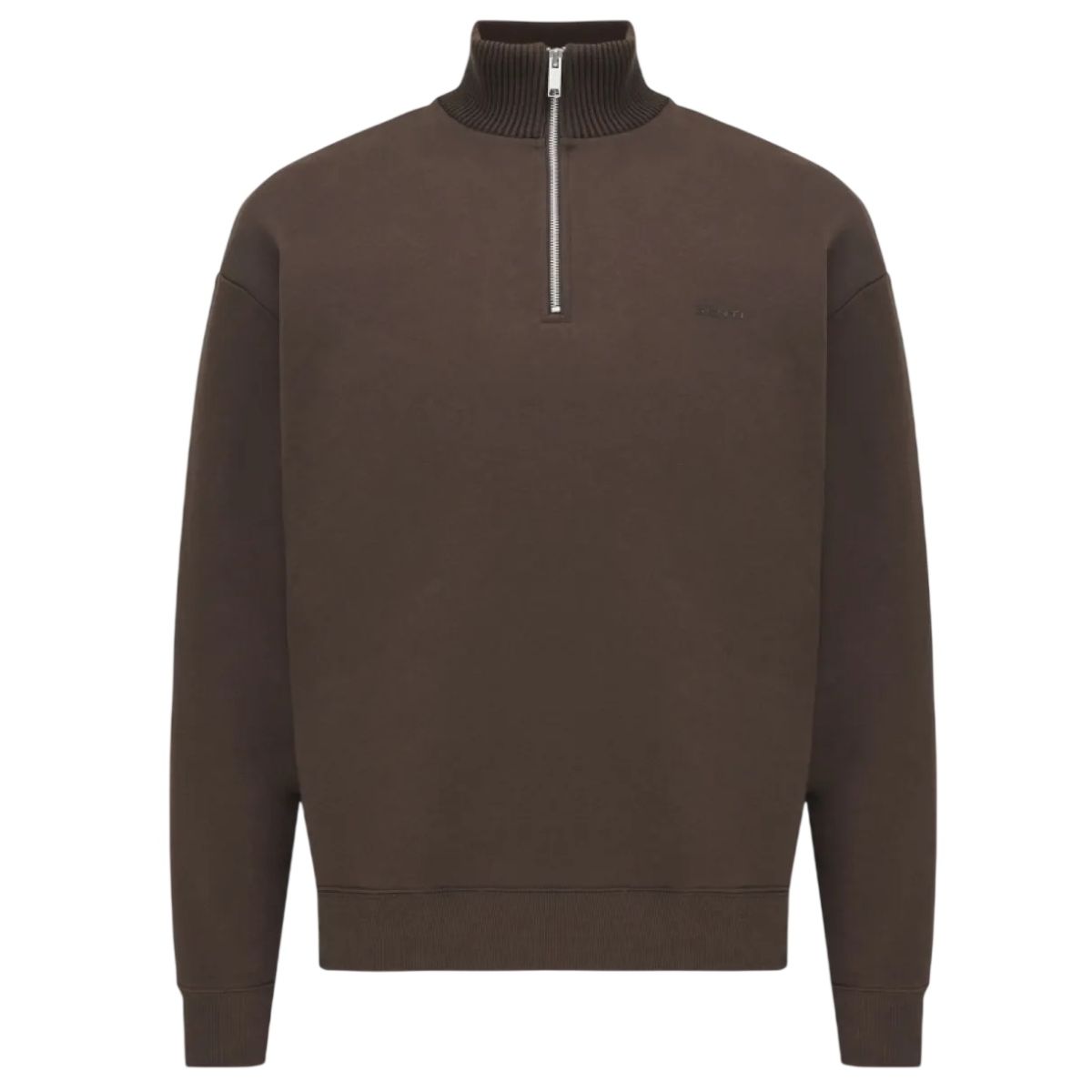 Genti Logo Turtle Half Zip Sweater Brun
