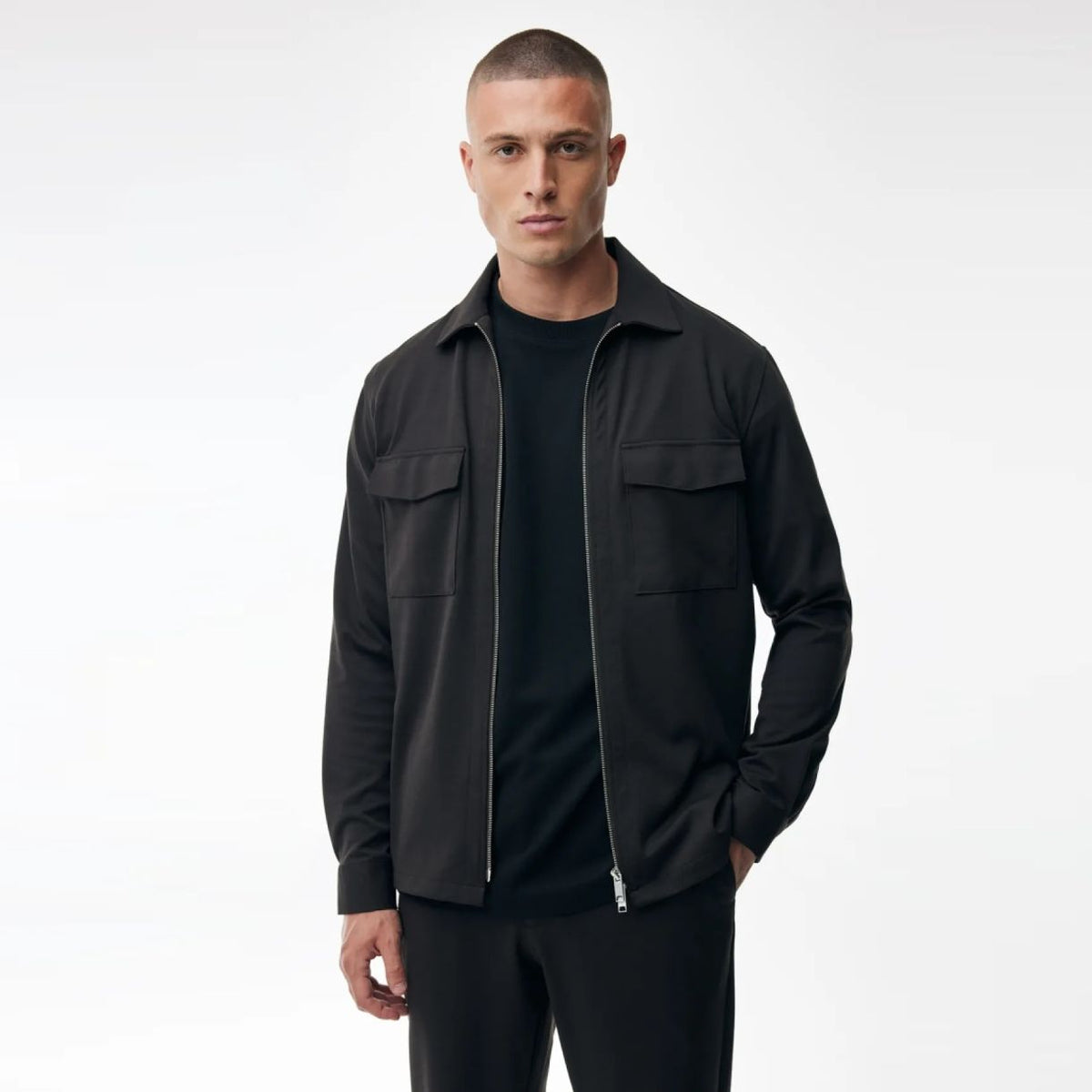 Genti Oaks Zip Overshirt Brun