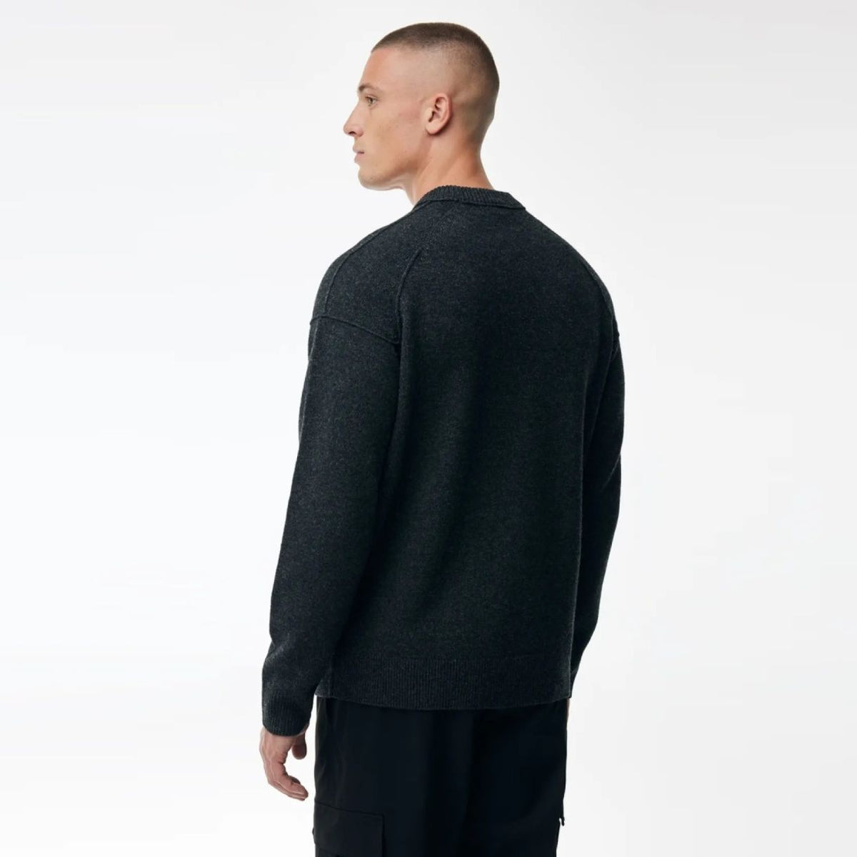 Genti Relaxed Uldblandet Sweater Antracit