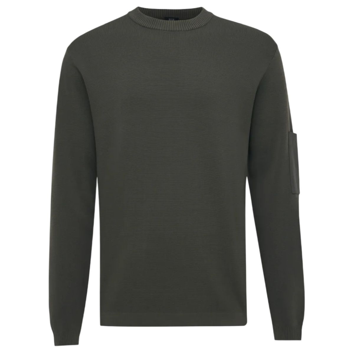 Genti Round Pocket Sweater Mørkegrøn