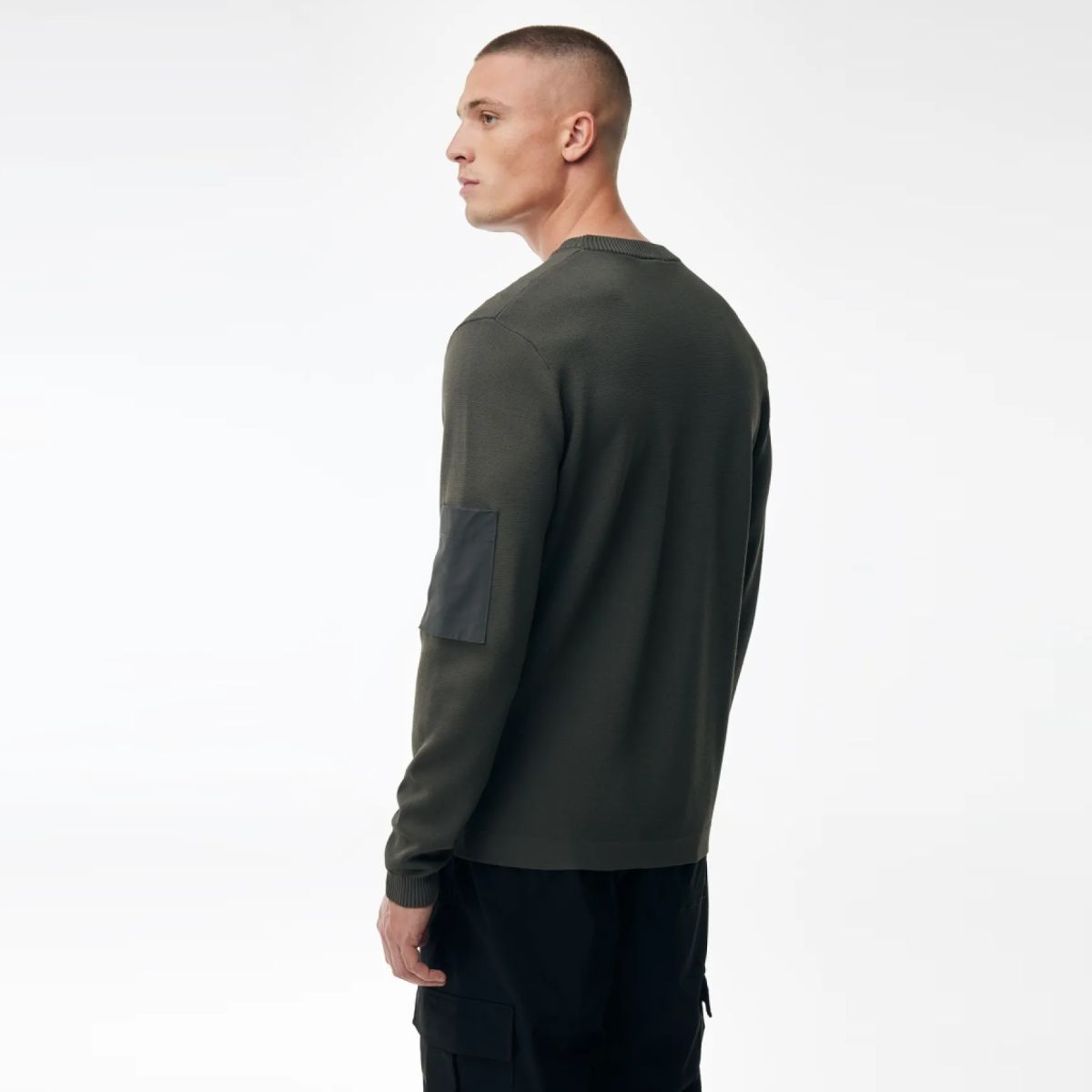 Genti Round Pocket Sweater Mørkegrøn