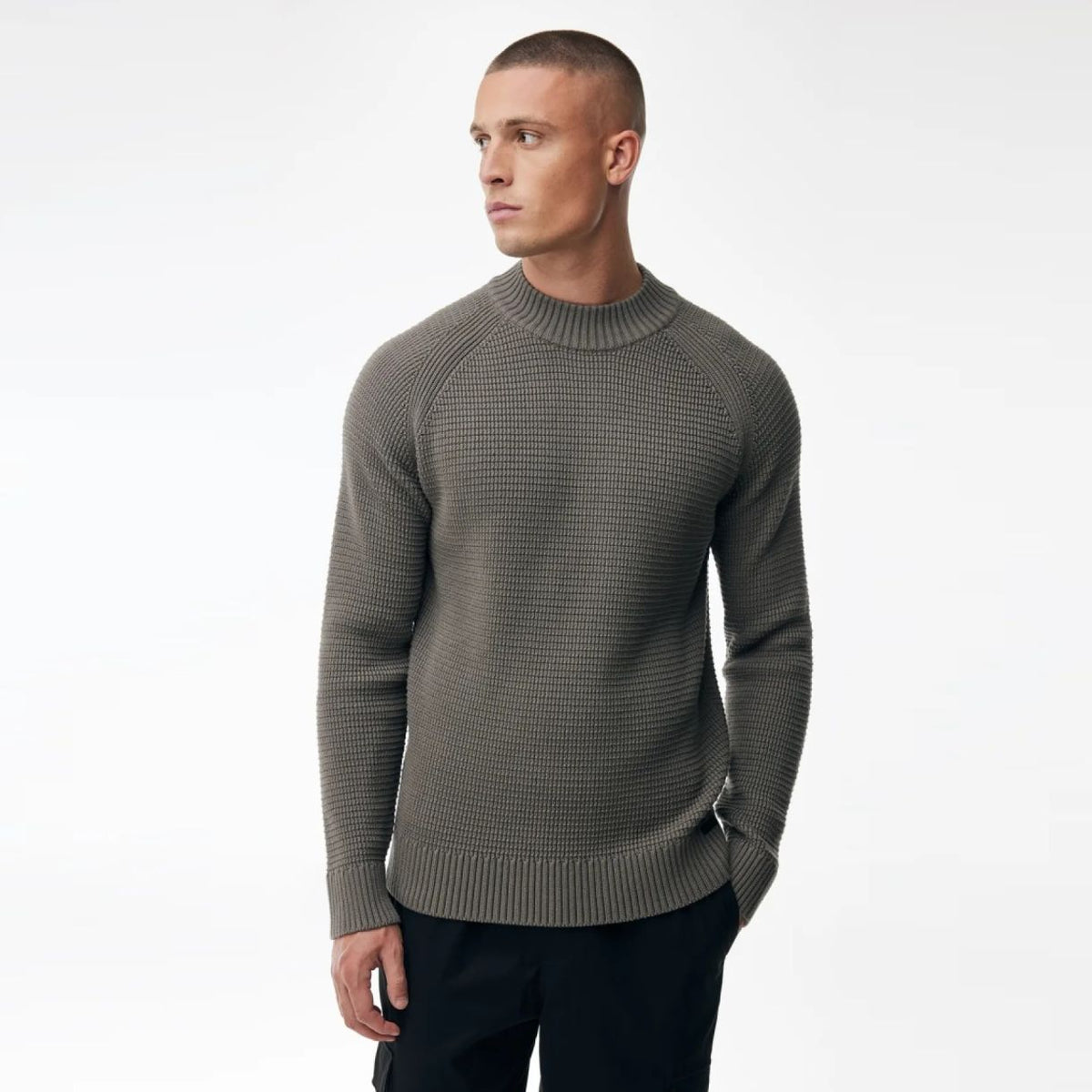 Genti Waffle Turtle Sweater Brun