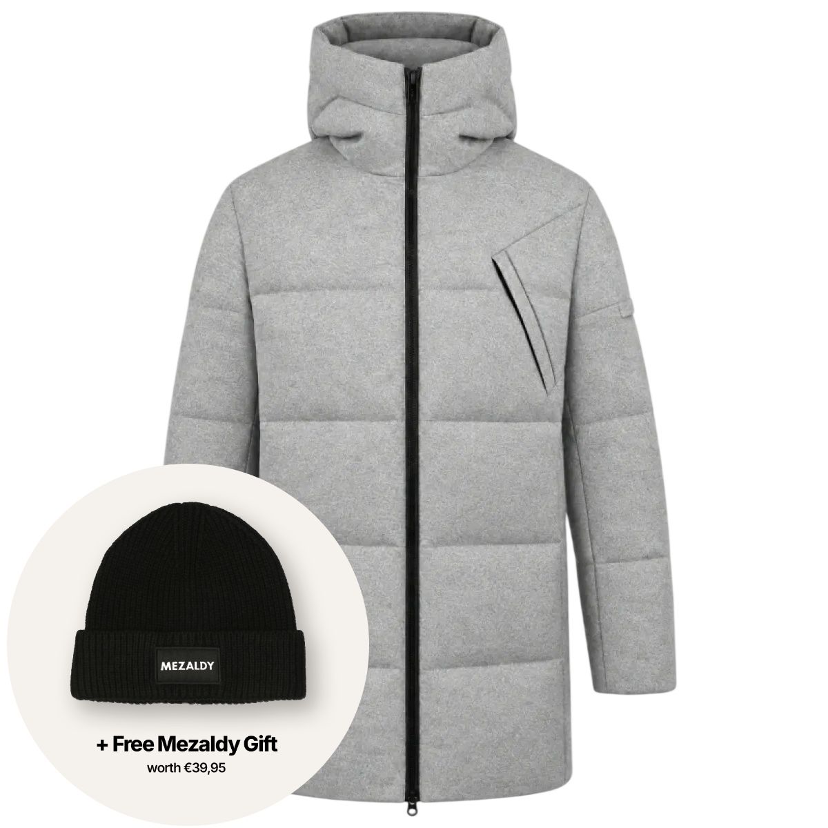 Genti Wool Chris Puffer Grå