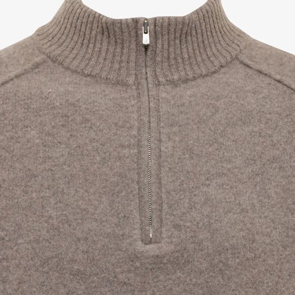 Gentiluomo Relaxed Turtle Zip Sweater Bruin