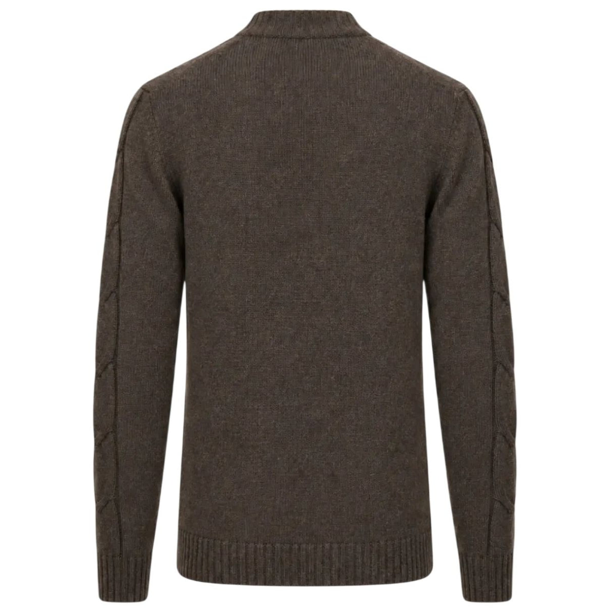 Gentiluomo kabelstrikket rullekrave-sweater brun