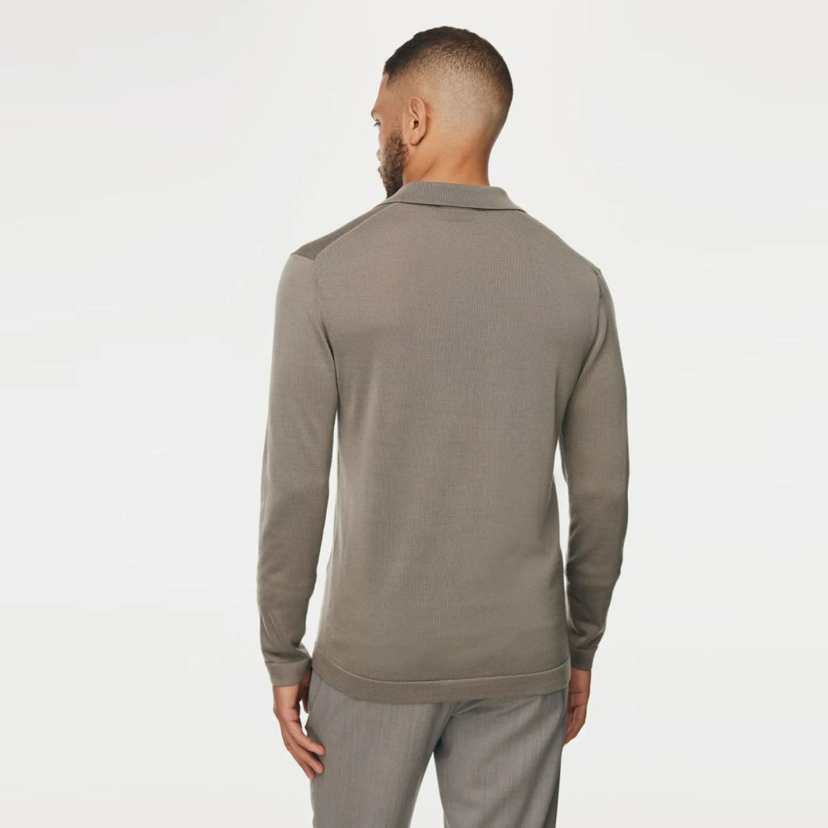 Gentiluomo No Buttons Langærmet Polo Brun