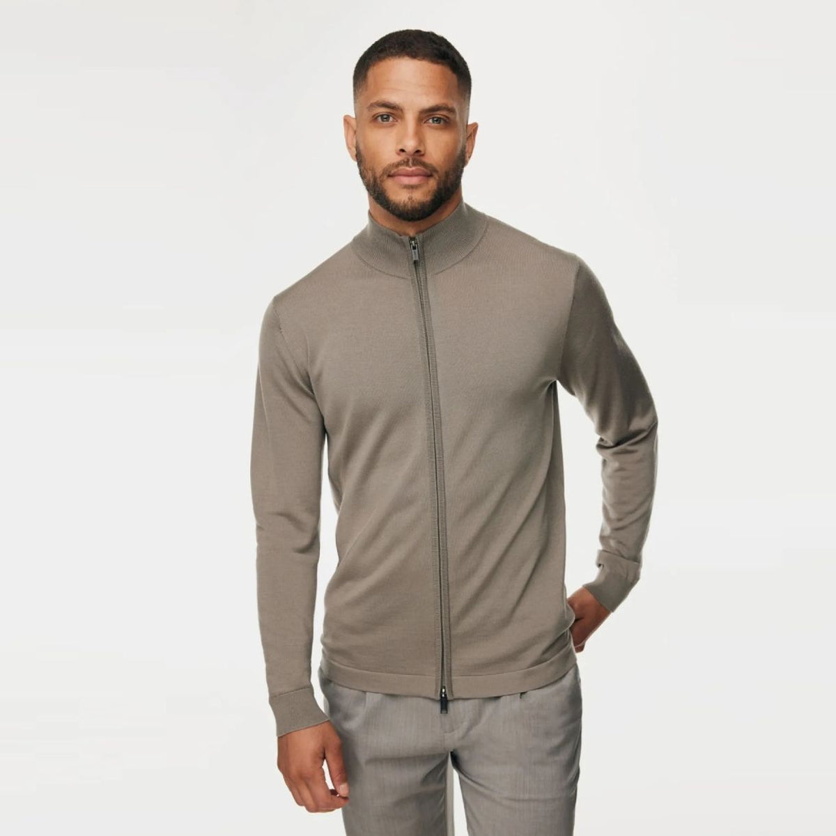 Gentiluomo Zip Vest Brun