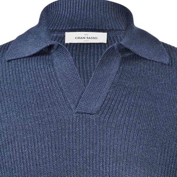 Gran Sasso Tennis Longsleeve Polo Navy