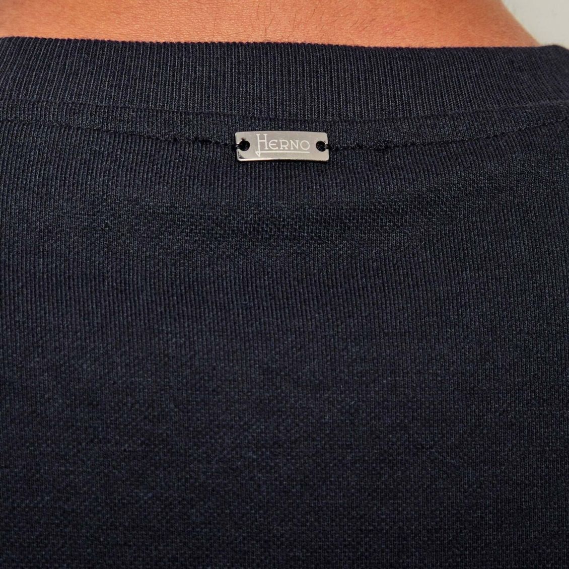 Herno Cotton & Cashmere Langærmet T-shirt Navy