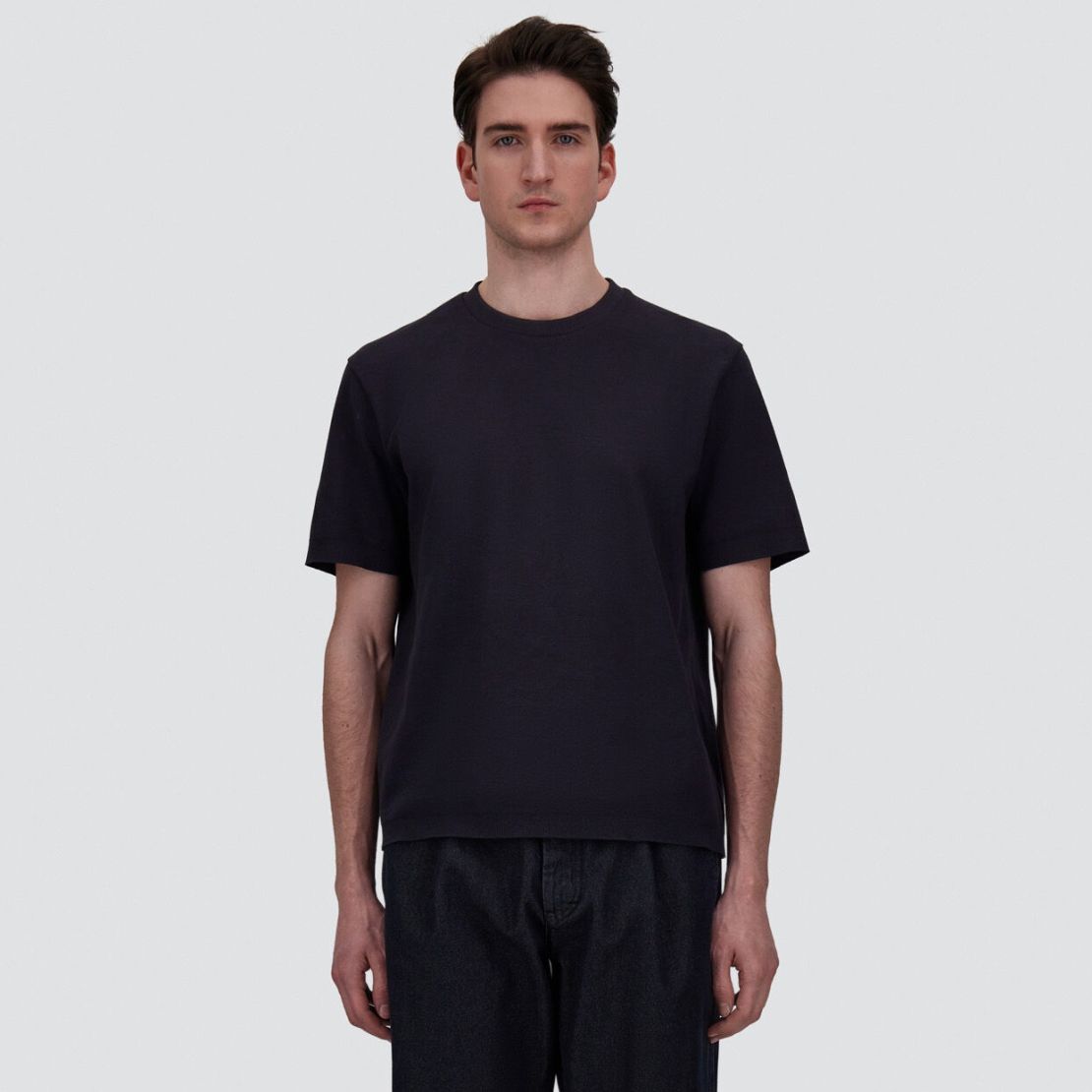 Herno T-shirt i bomuld & kashmir navy