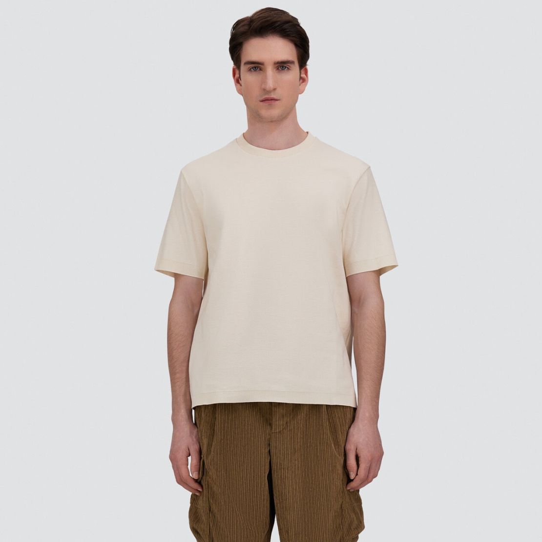 Herno T-shirt i bomuld & kashmir Hvid