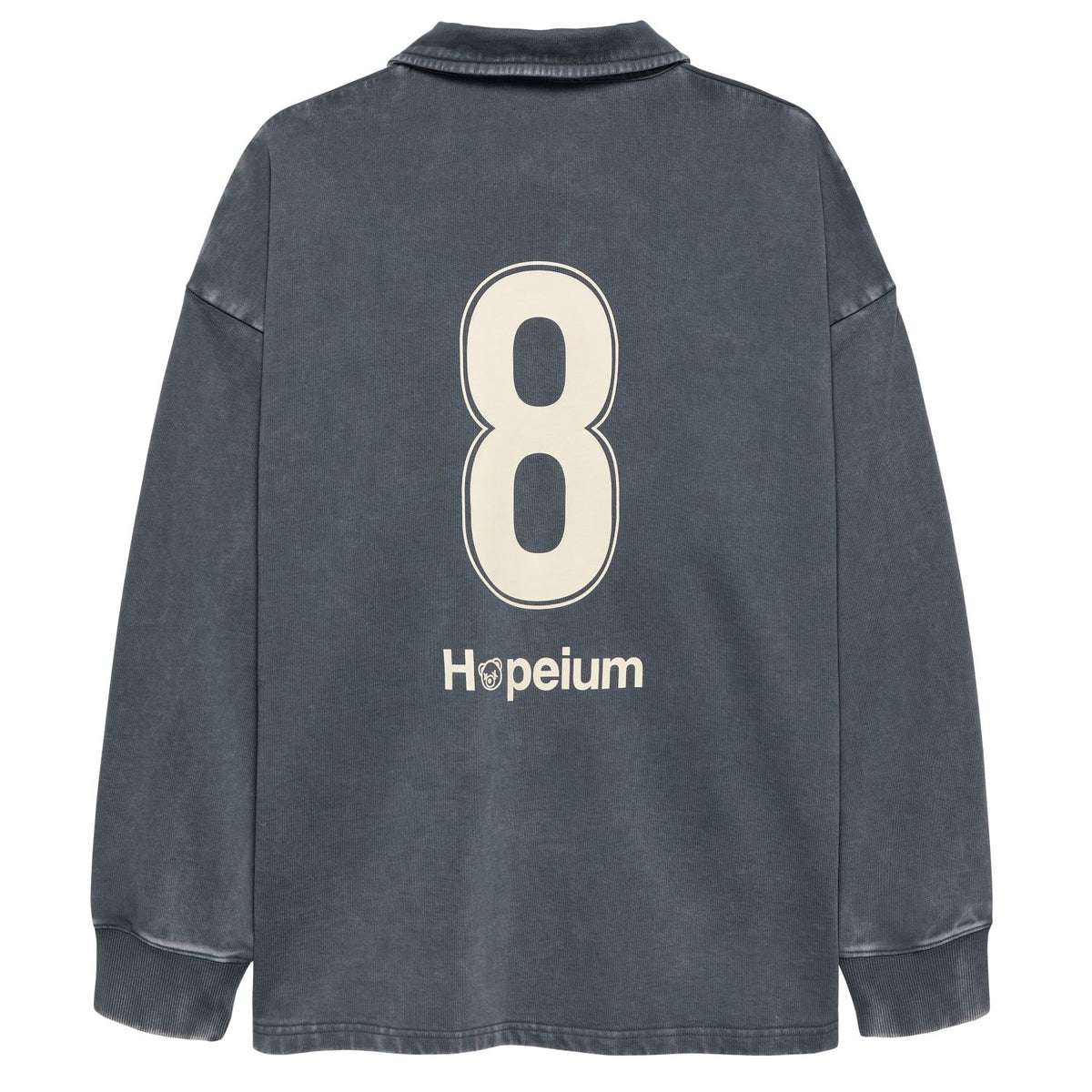 Hopeium Football Gandhi Longsleeve Polo Antraciet
