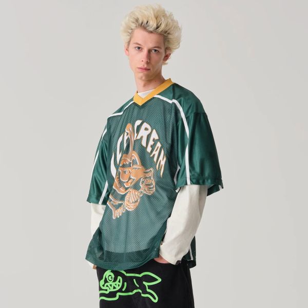 Icecream Cherry Applique Football Top Groen