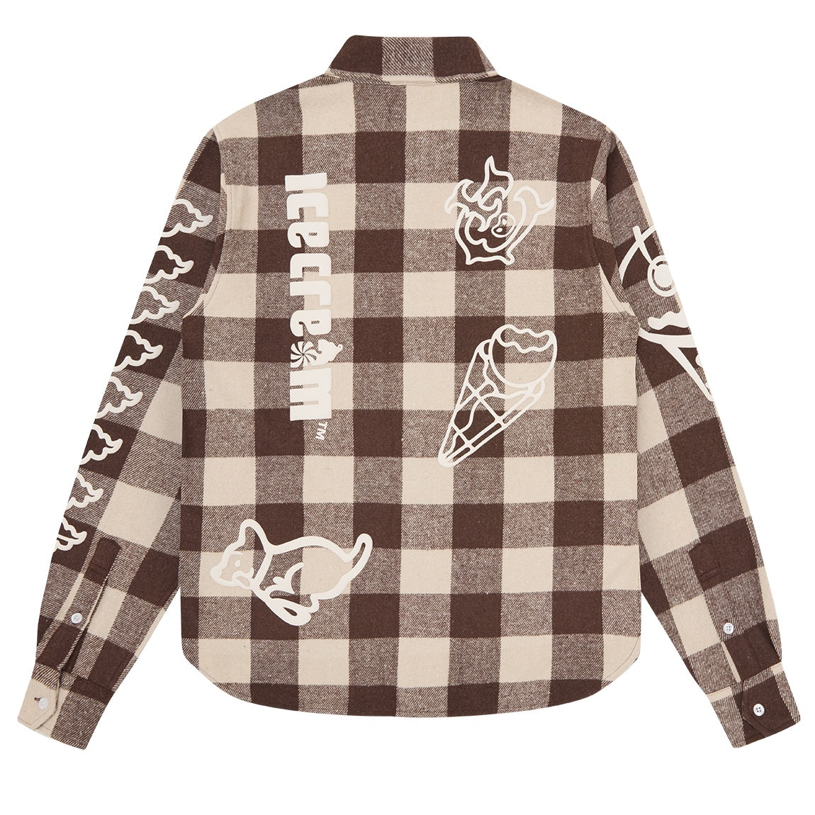 Icecream Multi Logo Check Overhemd Bruin