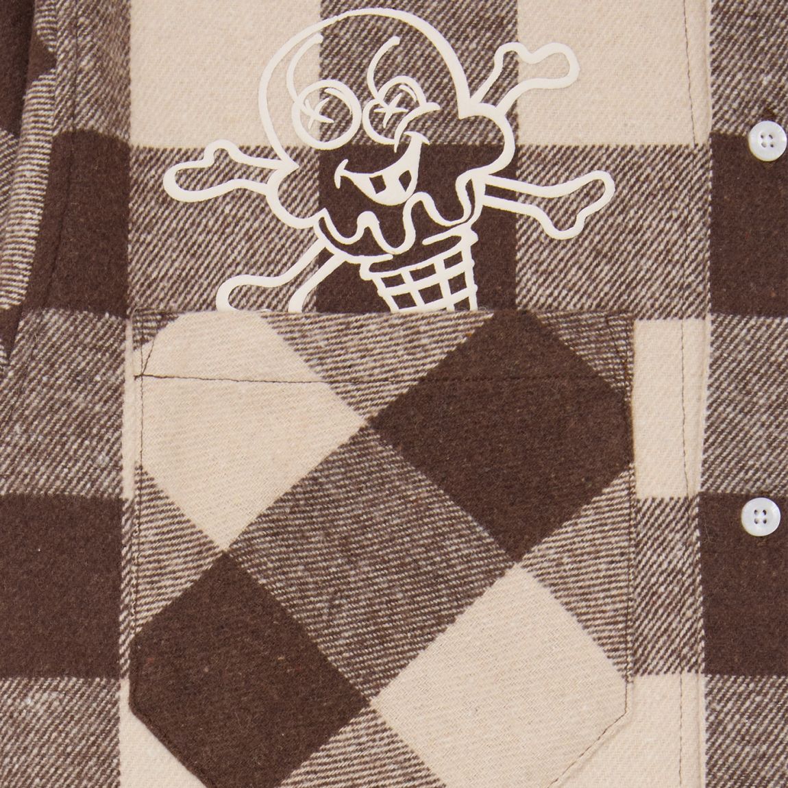 Icecream Multi Logo Check Overhemd Bruin