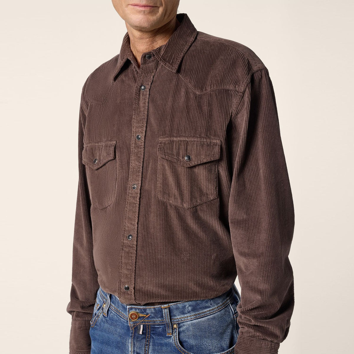 Jacob Cohën Westernskjorte Brun