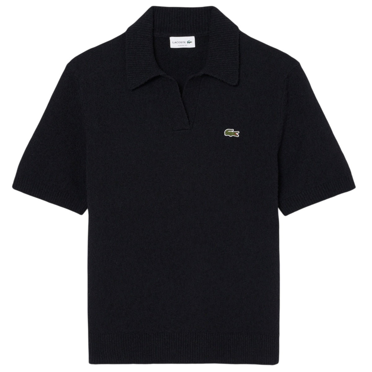 Lacoste Bouclé Knit Polo Zwart