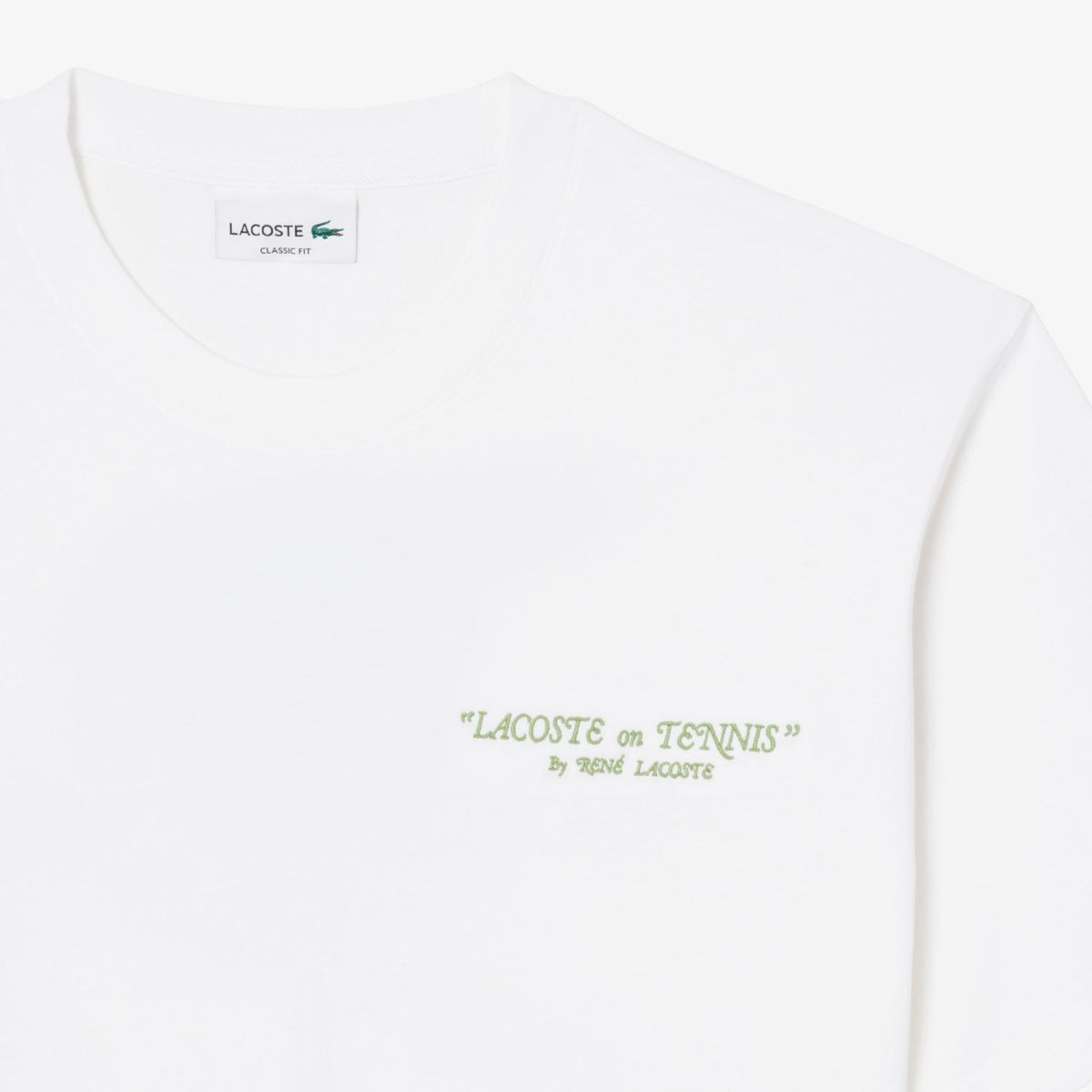 Lacoste Embroidered Cotton T-shirt Wit