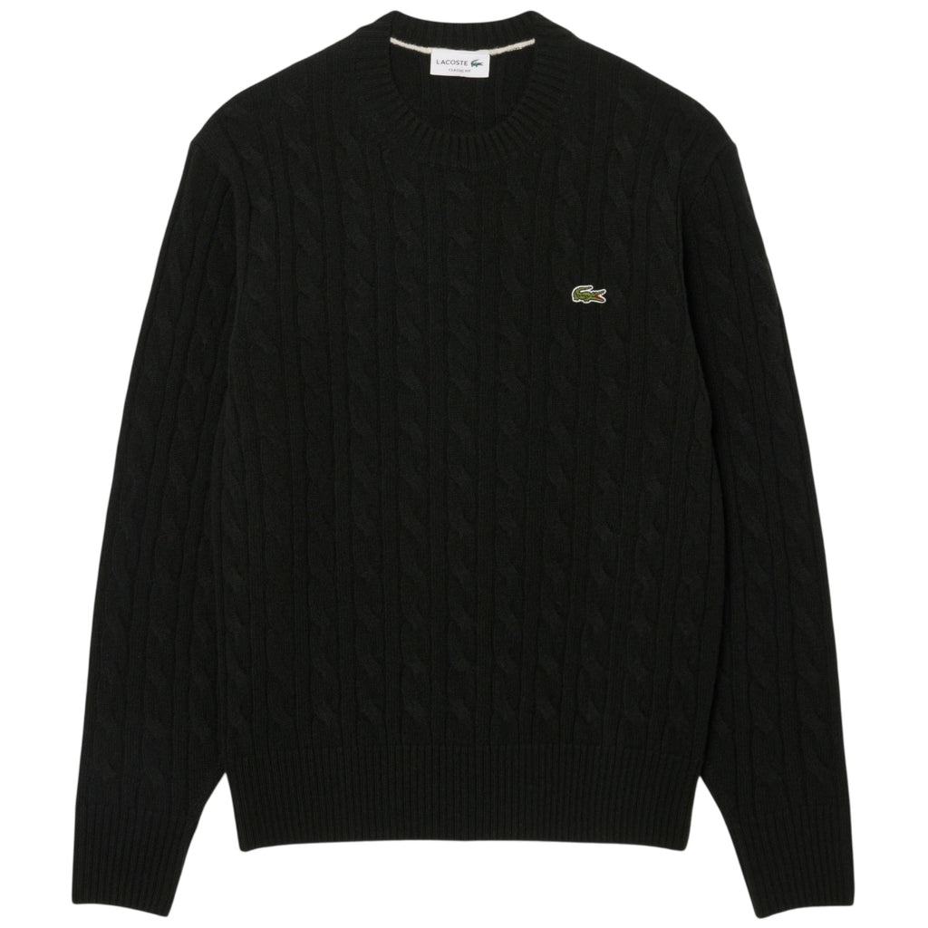 Lacoste kabelstrikket sweater mørkegrøn
