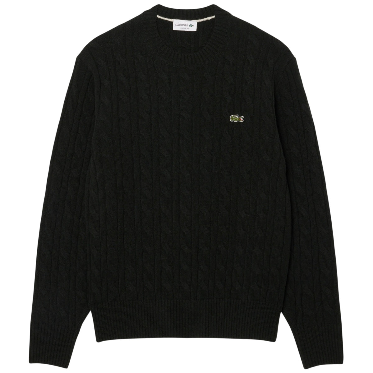 Lacoste kabelstrikket sweater mørkegrøn