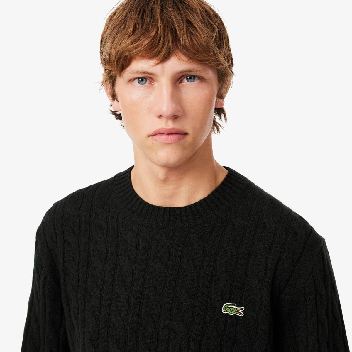 Lacoste kabelstrikket sweater mørkegrøn