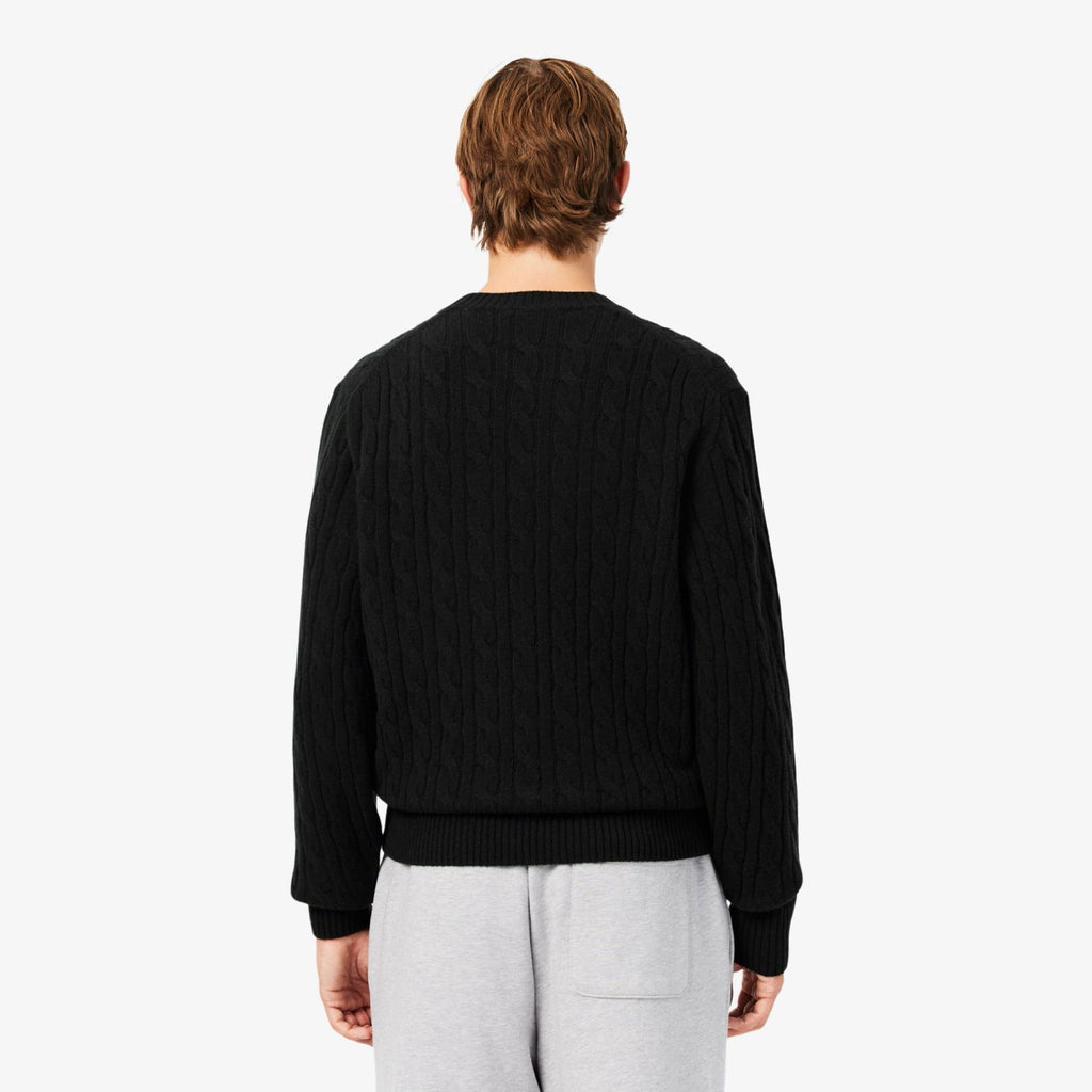 Lacoste kabelstrikket sweater mørkegrøn