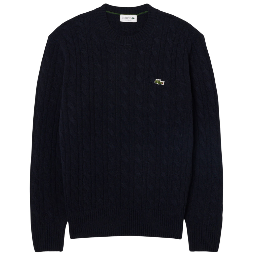 Lacoste Kabelstrikket Trøje Marineblå