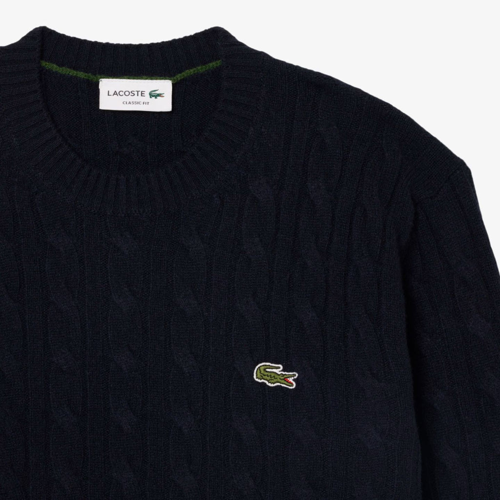 Lacoste Kabelstrikket Trøje Marineblå