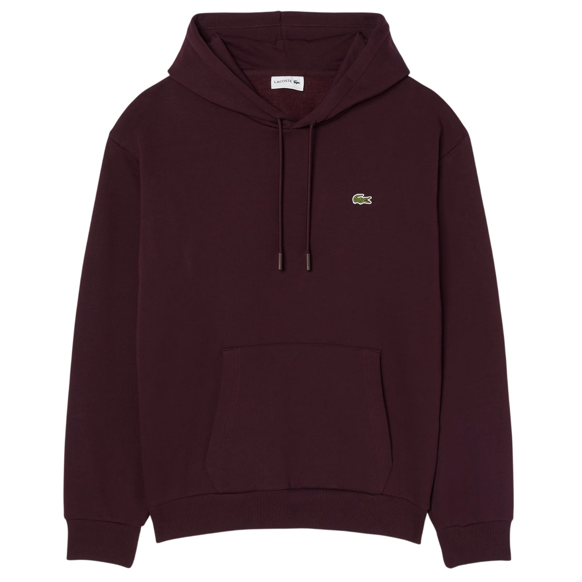 Lacoste fleece-hættetrøje bordeaux