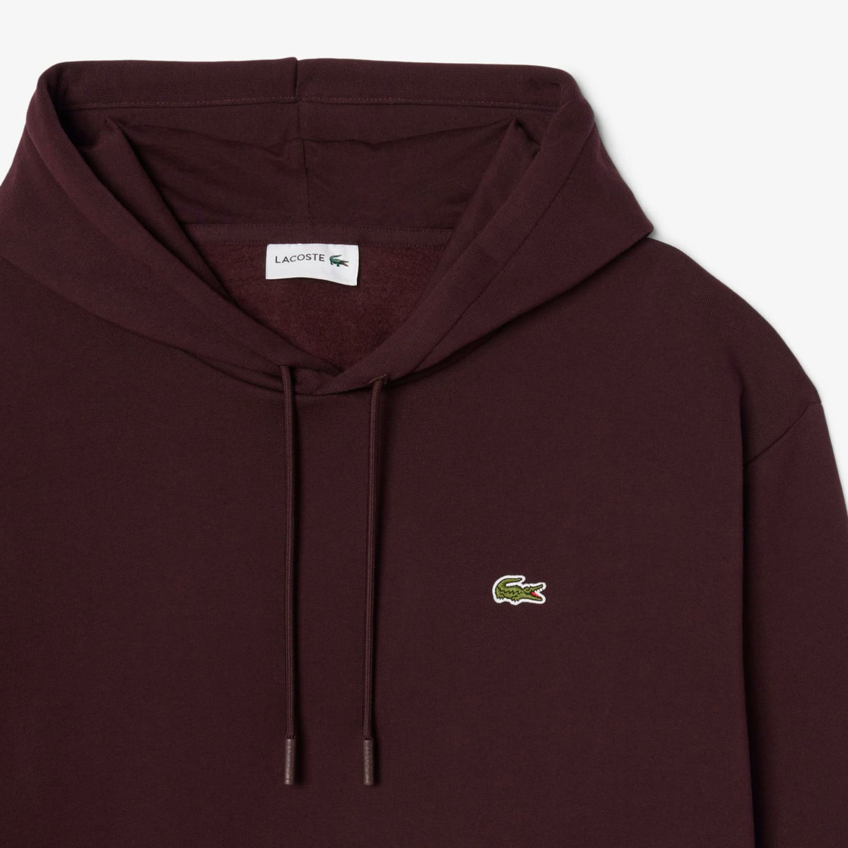 Lacoste fleece-hættetrøje bordeaux