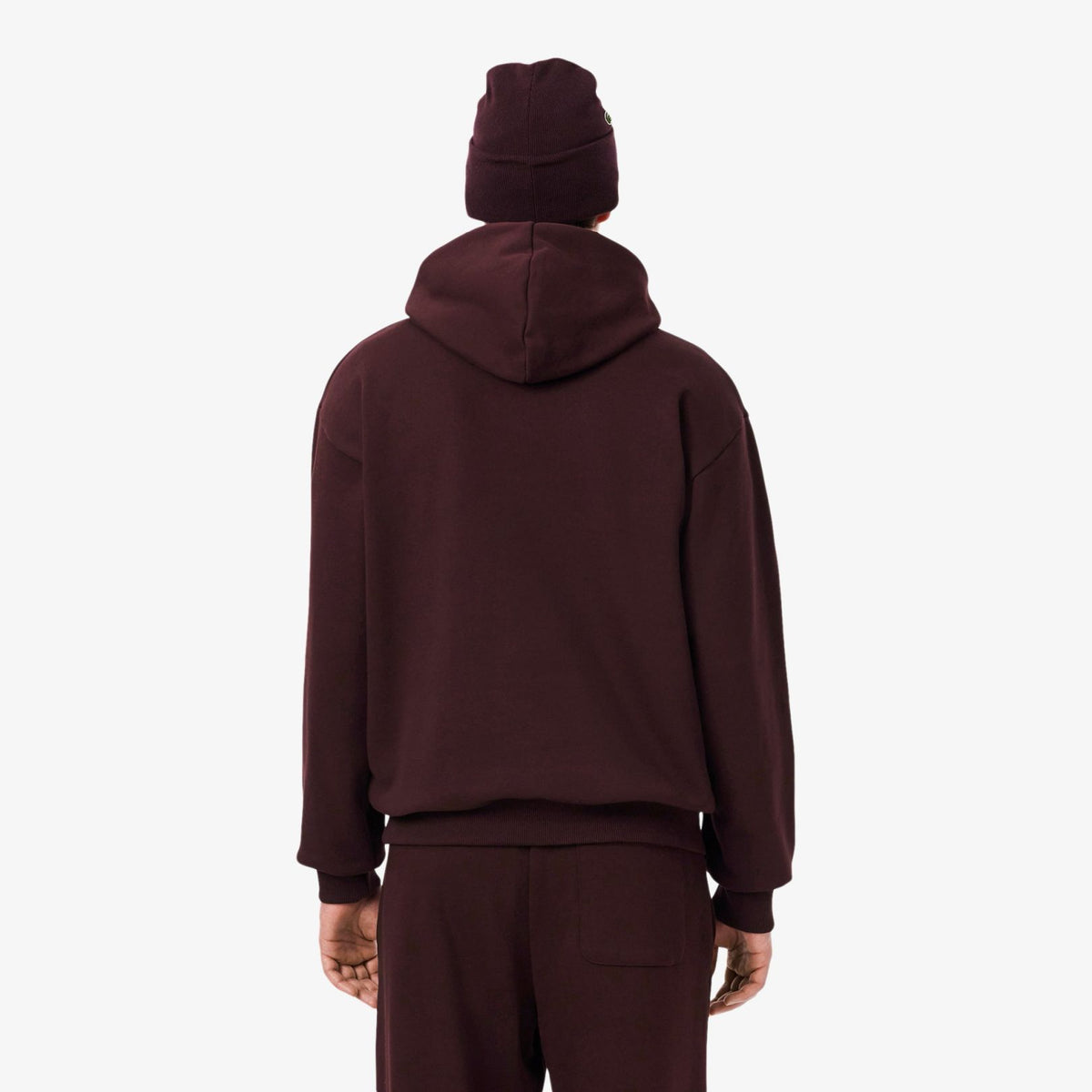 Lacoste fleece-hættetrøje bordeaux