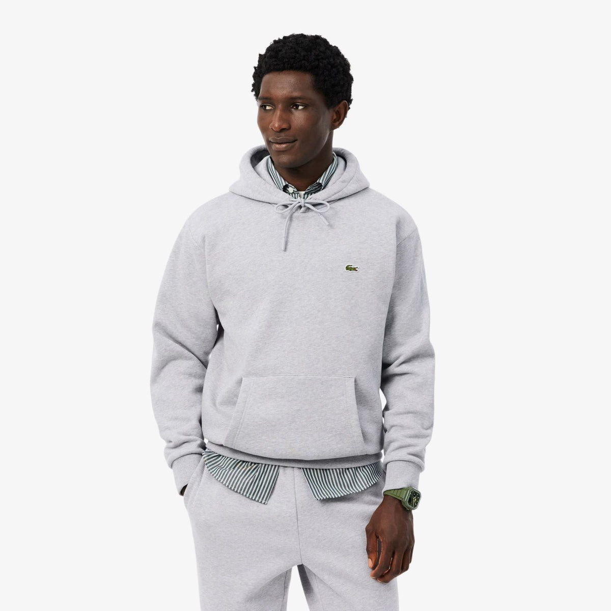 Lacoste Fleece Hoodie Grå
