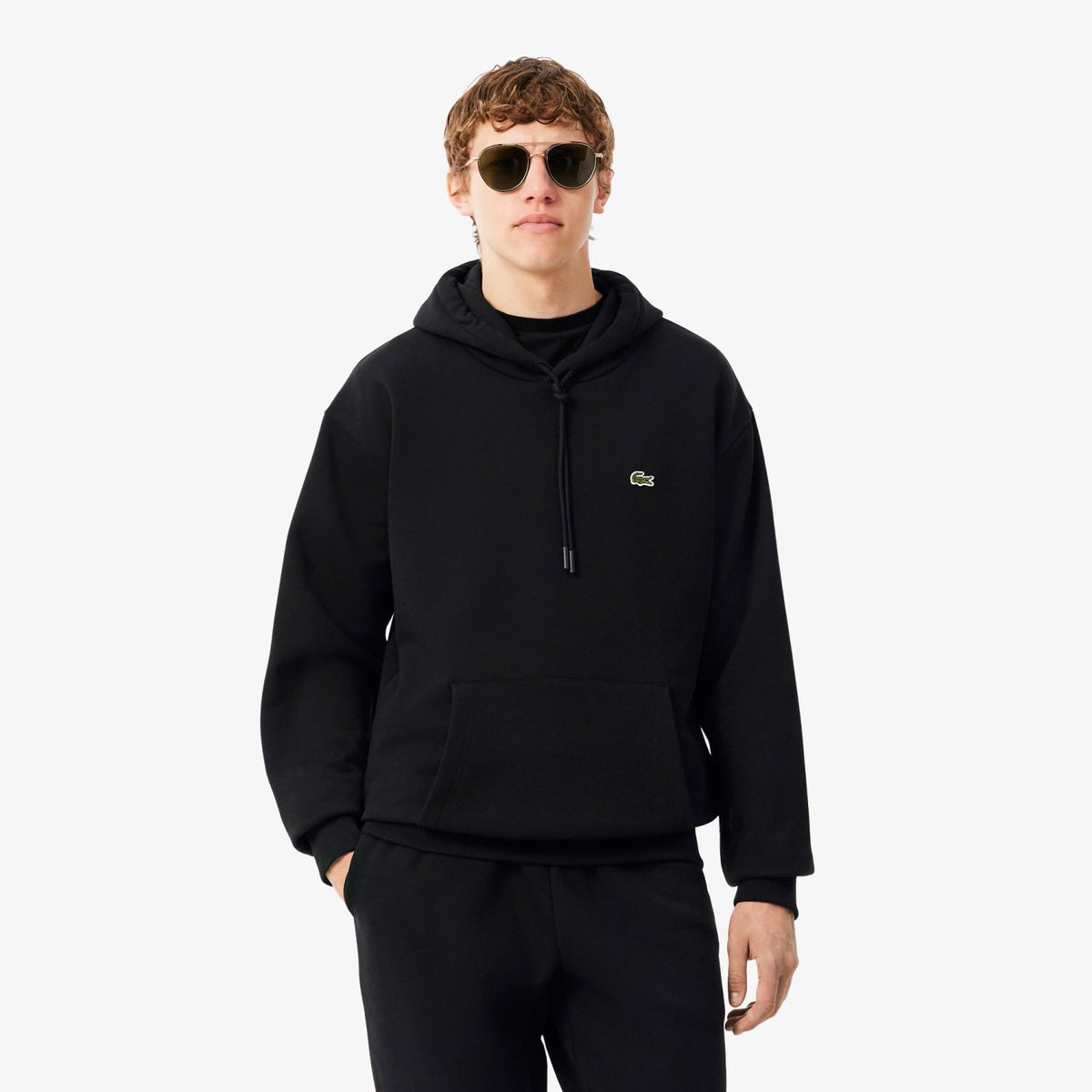 Lacoste Fleece Hættetrøje Sort