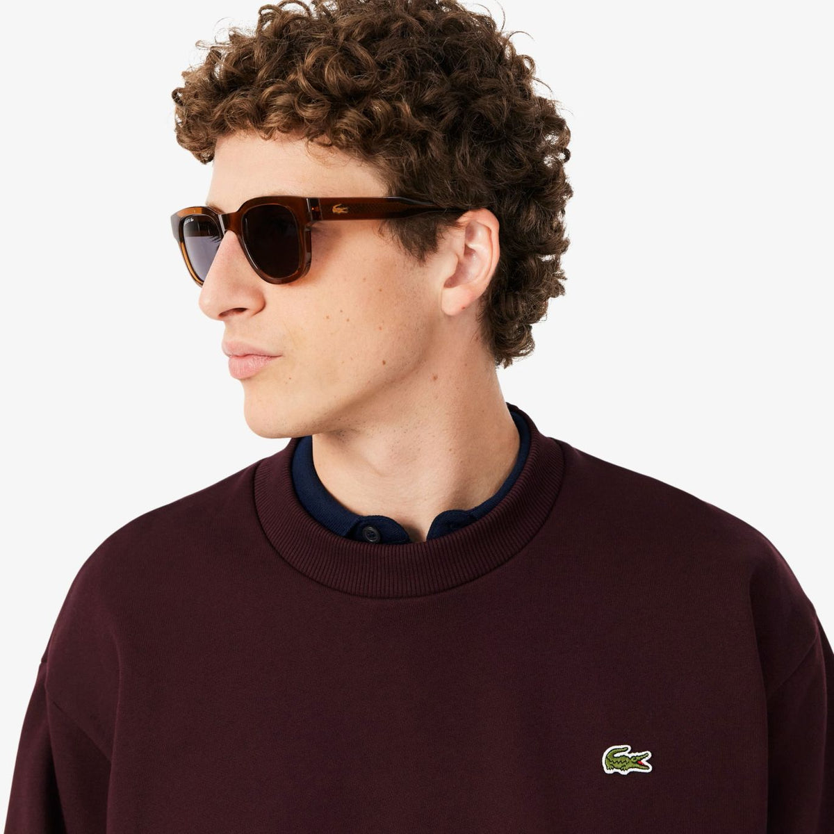 Lacoste fleece sweater bordeaux