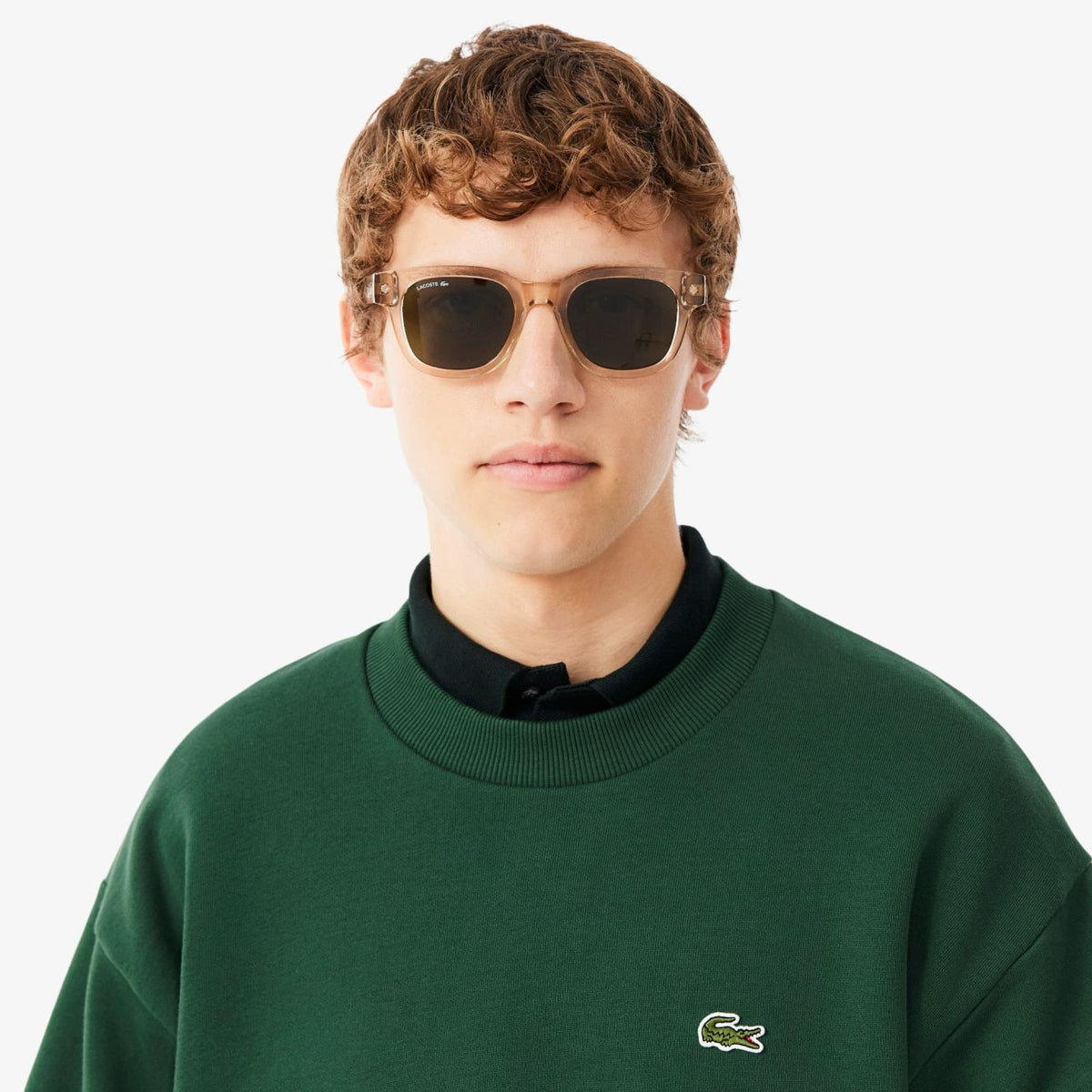 Lacoste fleece-trøje grøn