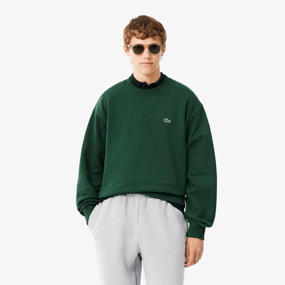 Lacoste fleece-trøje grøn