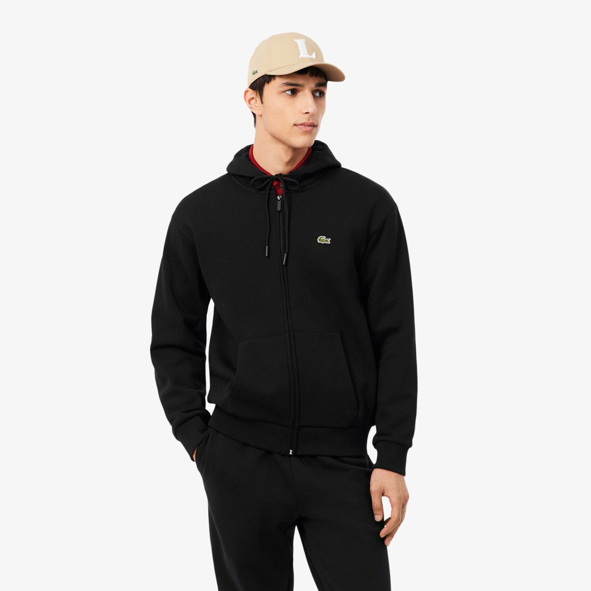 Lacoste fleecevest sort