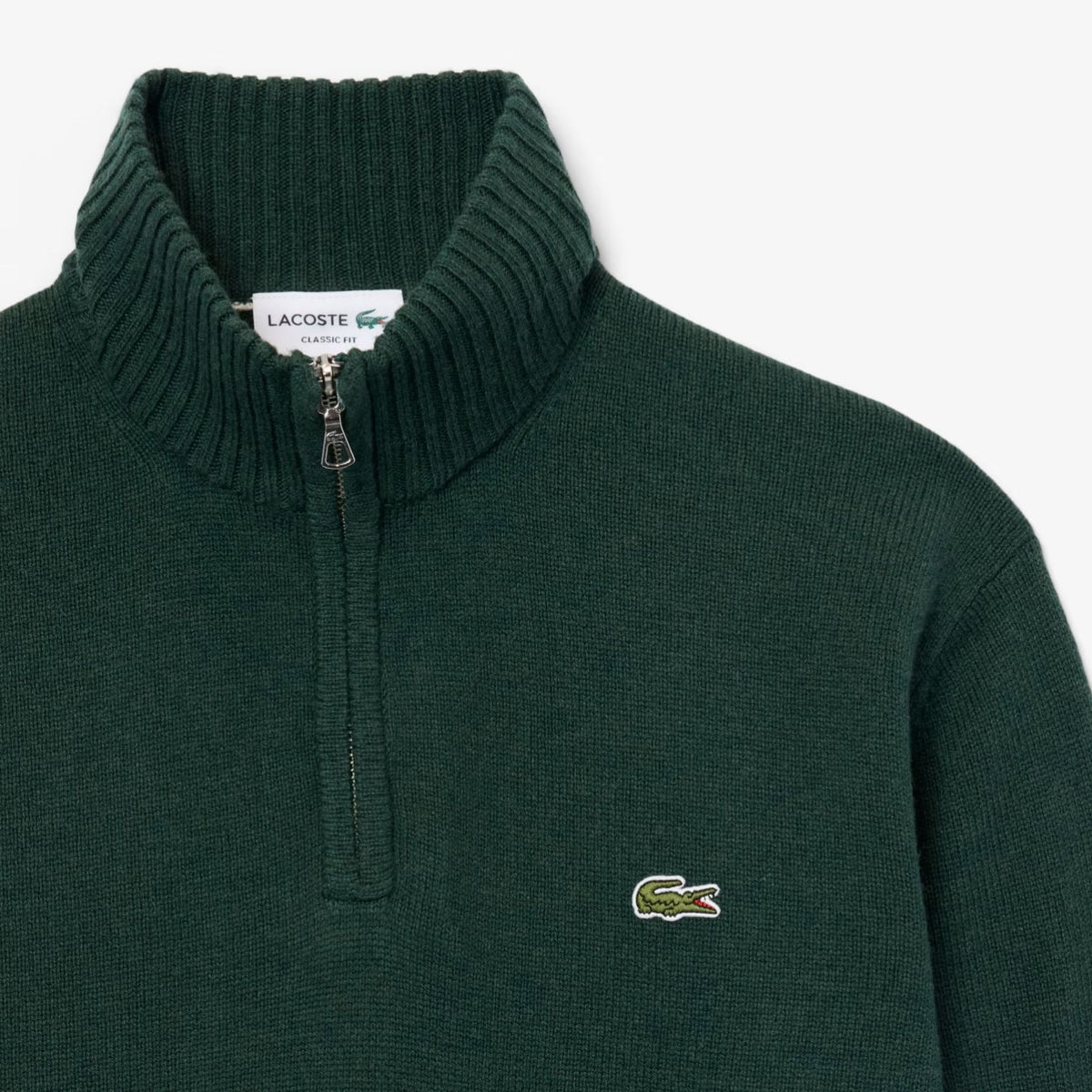 Lacoste strikket halv lynlås sweater mørkegrøn
