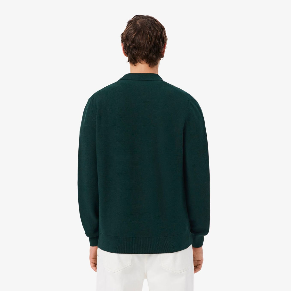 Lacoste strikket langærmet polo mørkegrøn